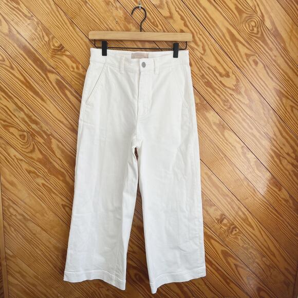 Everlane Utility Straight Leg Cropped Wide Short Jean White - Picture 8 of 8